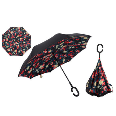 REVERSE UMBRELLA - WINDPROOF DOUBLE LAYER FOLDING UMBRELLA