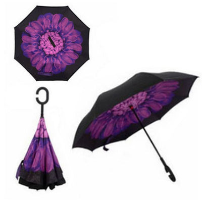 REVERSE UMBRELLA - WINDPROOF DOUBLE LAYER FOLDING UMBRELLA