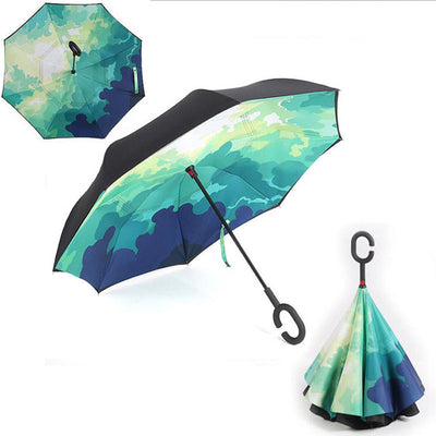 REVERSE UMBRELLA - WINDPROOF DOUBLE LAYER FOLDING UMBRELLA