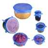 6 Pcs/Set Reusable Stretch Silicone Food Covers (FDA Approved)