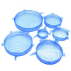 6 Pcs/Set Reusable Stretch Silicone Food Covers (FDA Approved)