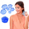 6 Pcs/Set Reusable Stretch Silicone Food Covers (FDA Approved)
