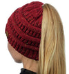 Soft Knit Ponytail Beanie - 100% Handmade