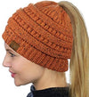 Soft Knit Ponytail Beanie - 100% Handmade