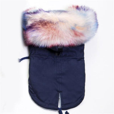 Luxury Faux Fur Collar Dog Coat - Small Dog Warm Jacket