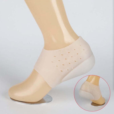 Hot Unisex Invisible Height Increase Socks Heel Pads Silicone Insoles Foot Massage